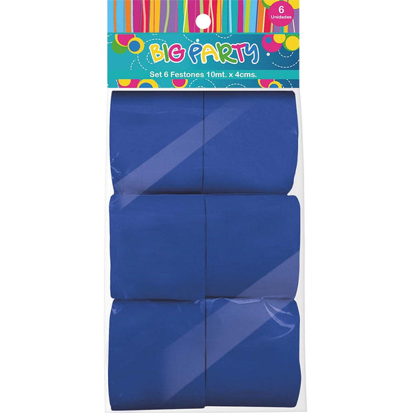 Set 6 Festones Azul BIG PARTY 