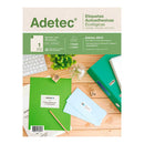 Etiqueta Inkjet/Laser 216 X 279 Mm 25 Un Ecologica ADETEC Blanco 