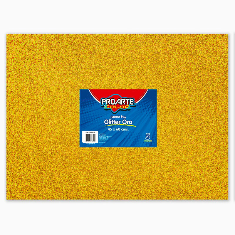 Goma Eva Glitter Oro 45 X 60 2 Mm PROARTE Amarillo 