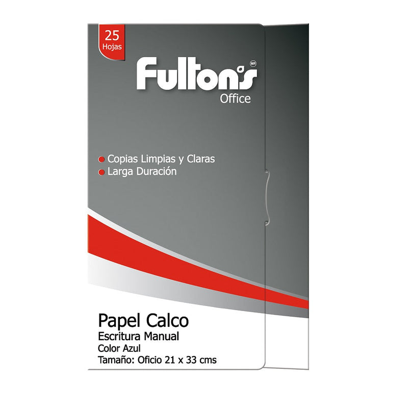 Papel Calco Lapiz Oficio Azul 25 Hojas FULTONS Azul 