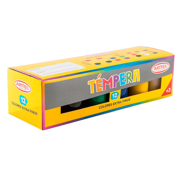 Tempera 12 Colores 15 ml ARTEL Colores Surtidos 
