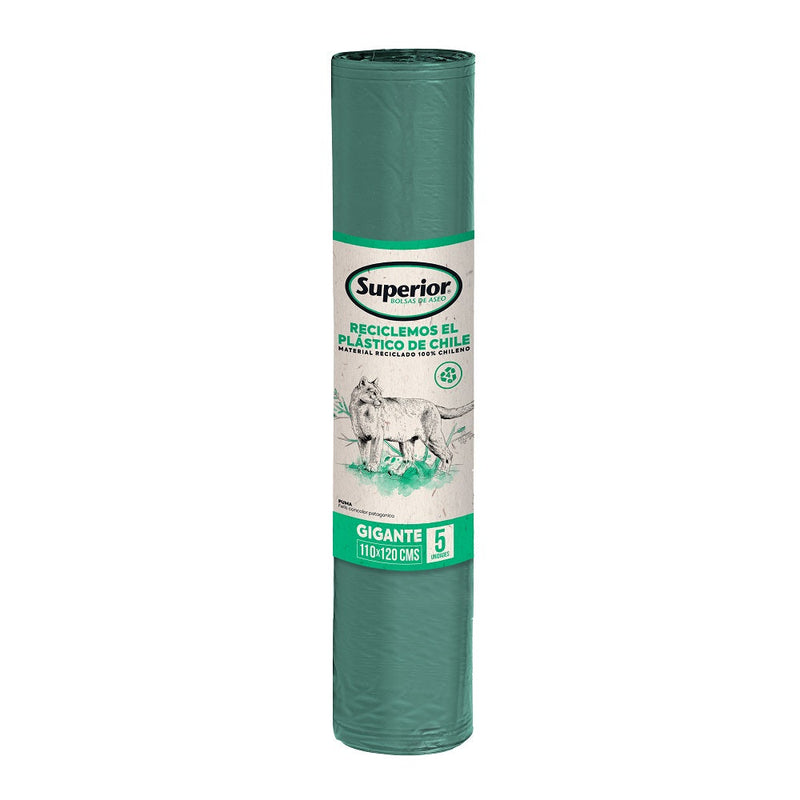 Bolsa Basura Rollo 110X120 5 Un 100 Micrones Gigante SUPERIOR 