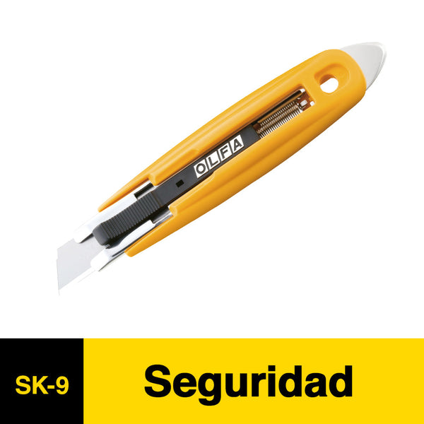 Cuchillo De Seguridad Auto Retractil Y Cortador De Cinta Sk9 OLFA 
