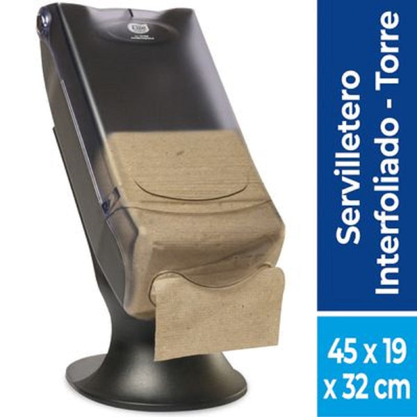 Dispensador Servilleta Interfoliado Plastico Negro ELITE PROFESSIONAL 