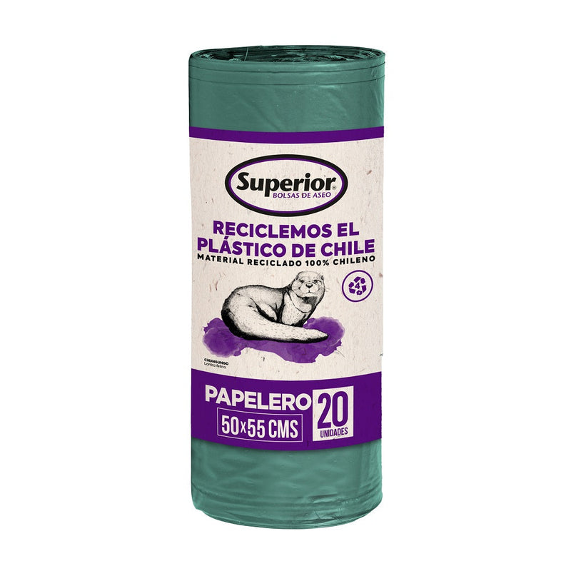 Bolsa Basura Rollo 50X55 20 Un Papelero SUPERIOR 