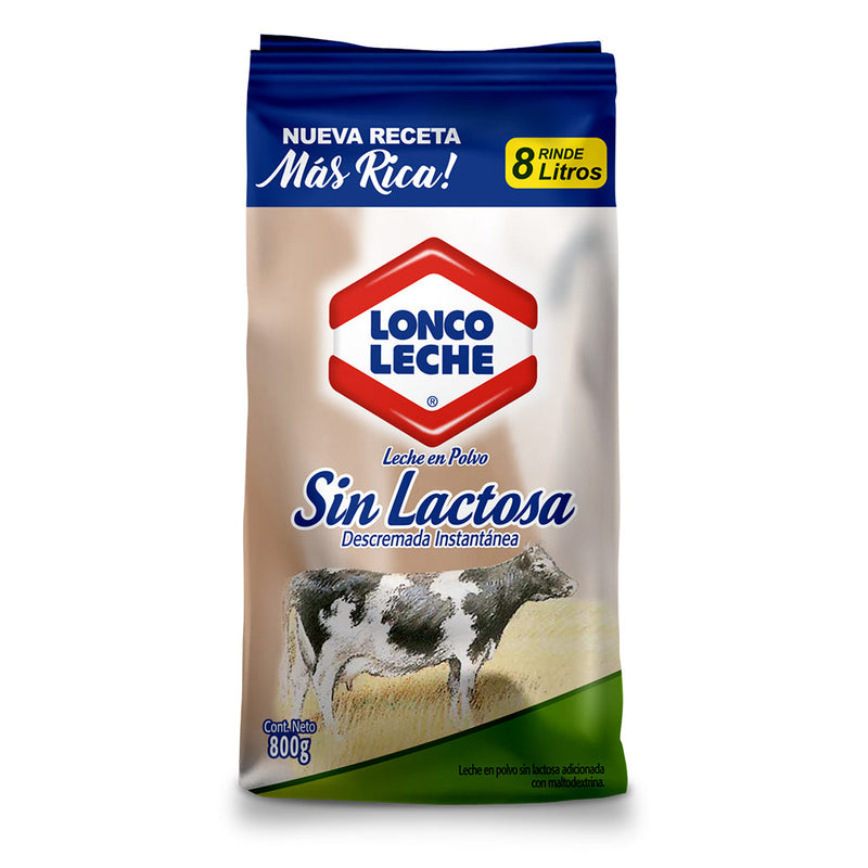 Leche En Polvo Entera Sin Lactosa Bolsa 800 Gr LONCOLECHE 