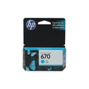 Cartucho Tinta 670 Cz114Al Cyan 3525/4615/4625/5525 HP 