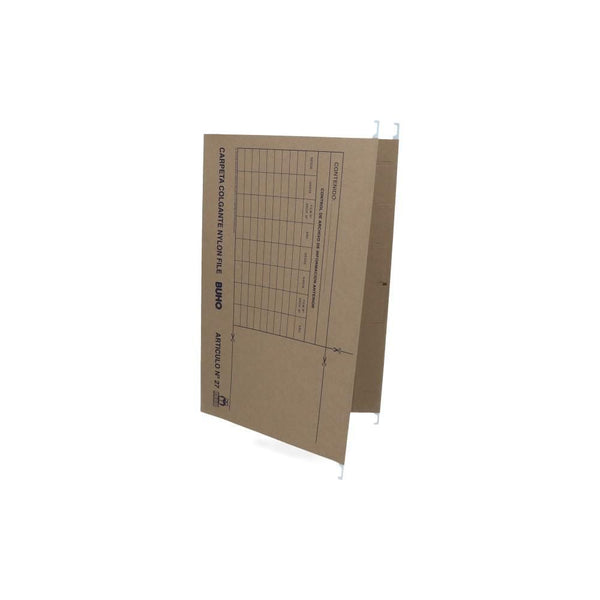 Carpeta Colgante Fleje Metal Plástico Kraft N27 BUHO 