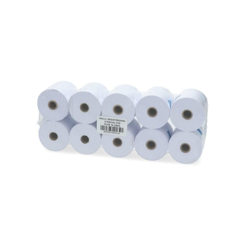 Rollo Papel Sumadora Blanco 57 mm X 31 mt X 5.5 cm 10 Un ENGATEL Blanco 