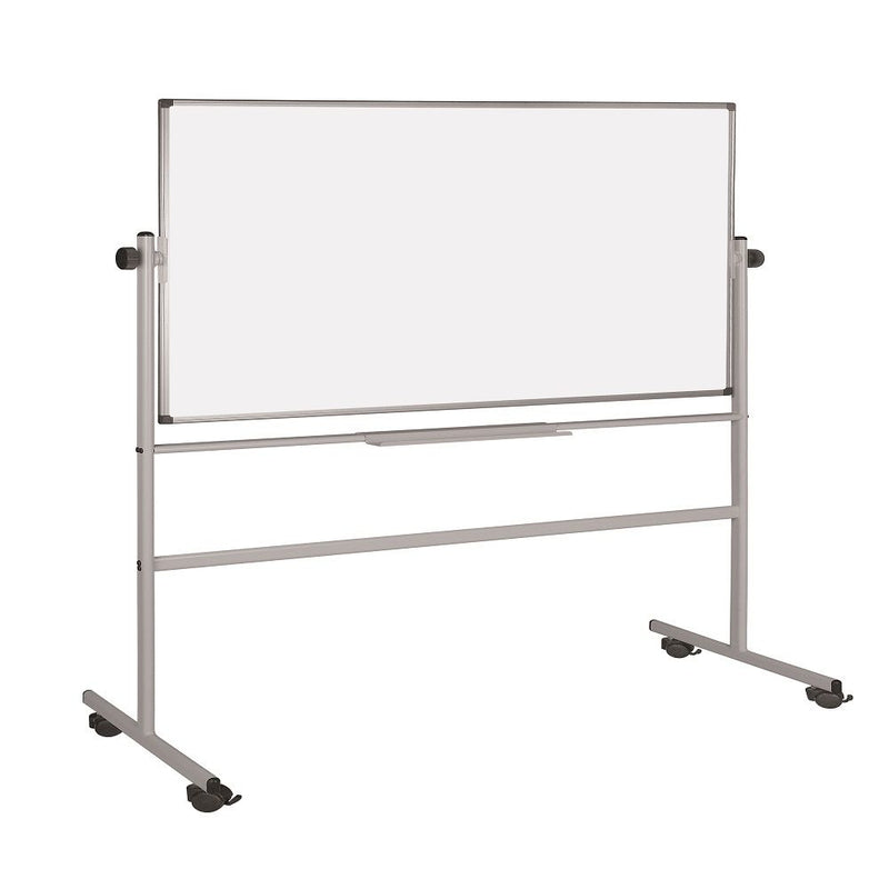 Pizarra Blanca Melamina Rotativa Con Ruedas 90 X 120 Cm BISILQUE Blanco / Metálico 