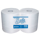 Toalla Papel Jumbo Hoja Simple 300 Mt 2 Rollos Extra Blanca SUITE 